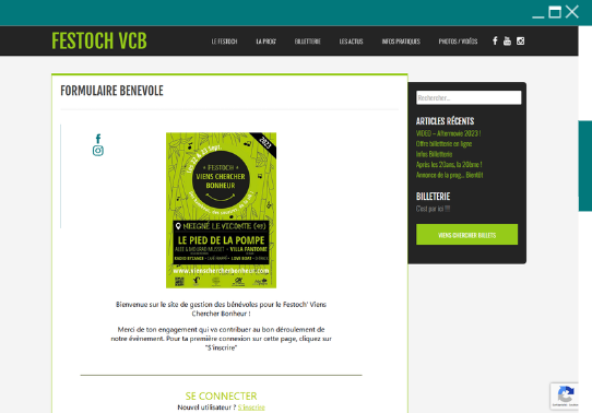 Intégration de l'espace bénévole